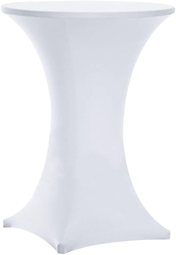 Tina 36x43 Cocktail Spandex Stretch Square Corners Tablecloth White