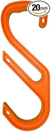 HIGH 5 Hook Double - Heavy Duty, Industrial Safety Hook for Hanging Cables, Cords, Hoses and Welding Leads. 250 lb Capacity (Box of 20)