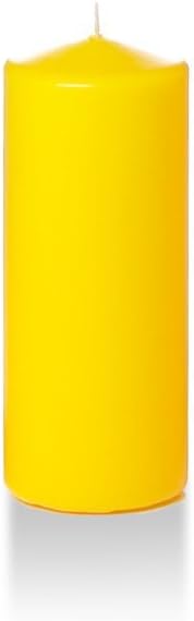 yummi 2.25" x 5" Bright Yellow Slim Round Pillar Candles - 4 per Pack
