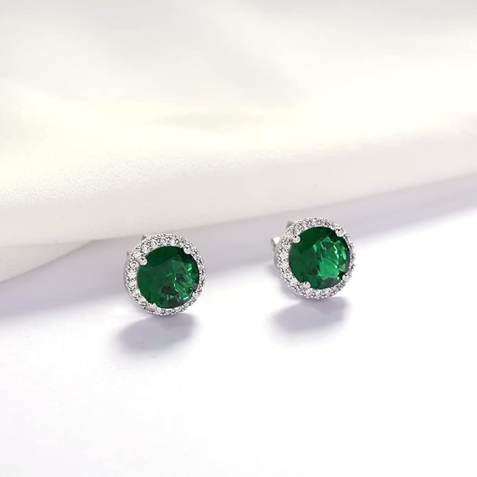 YOQUCOL 10MM Cubic Zirconia Crystal Clip On Stud Earrings Round Non Pierced Earrings for Women