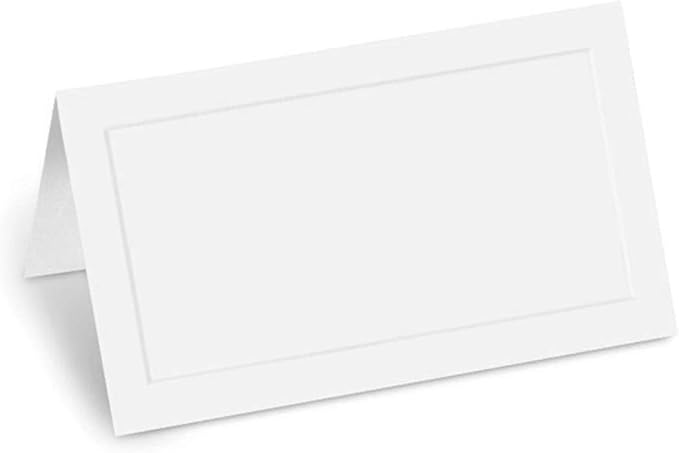 PaperDirect White Embossed Cover Stock Folded Place Cards, 400 Pack