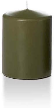 yummi 2.25" x 3" Olive Slim Round Pillar Candles - 4 per Pack