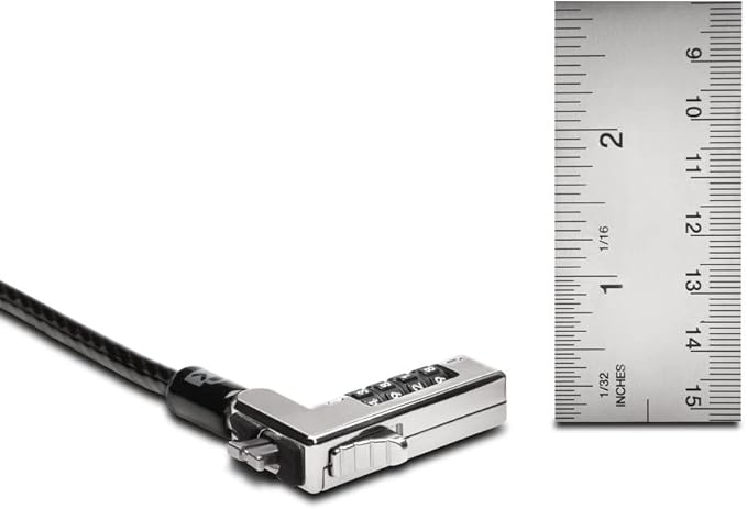 Kensington Slim Combination T-Bar Standard Lock Slot for Laptops, Security Computer Lock Cable, Resettable 4-wheel Number Code with 6 Foot Cable, K60600WW