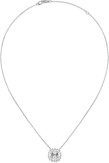 MISS MIMI Solitaire Cubic Zirconia Necklace for Women, 1–3 CT Round,Heart,Princess Cut CZ Options, Bezel or Prong Set in 925 Sterling Silver, Adjustable 16–20" Minimalist Everyday Jewelry