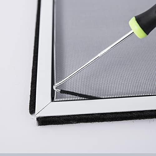 FLYZZZ Window Screen Spline, 0.16" x 100' Screen Retainer Spline, Suit for 0.157''-0.169'' Frames' Chanel, Round, Black, Used for Window/Door Screen Repair Replacement