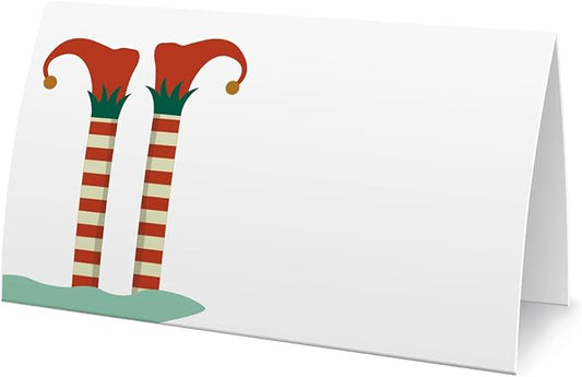 FZ-a102 Christmas Food Tent Labels - 25 Pack Table Place Cards - Perfect for Banquet, Buffet Food Label, Party