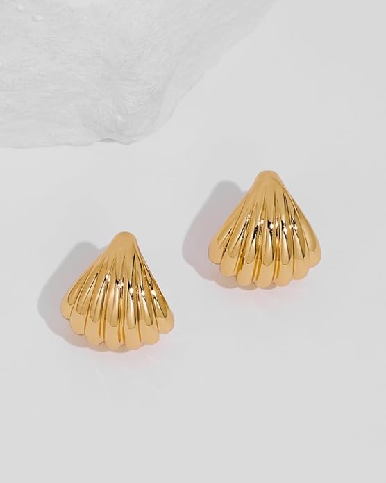 Shell Earrings for Women in Chunky Hoop & Teardrop Styles Boho Beach Statement Jewelry Available in Gold Silver & Rose Gold