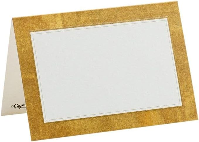 Caspari Gold Leaf Place Cards, 50 Included