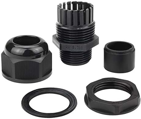 XHF IP68 Nylon Waterproof NPT Cable Glands Assortment 38pcs 1/4", 3/8'', 1/2'', 3/4'' UL Listed and RoHS Cord Grip Compliant Cable Strain Relief Black
