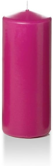 yummi 2.25" x 5" Hot Pink Slim Round Pillar Candles - 4 per Pack