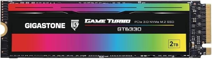 Gigastone M.2 SSD 2TB PCIe 3.0 NVMe SSD 3,500MB/s Internal Gaming Solid State Hard Drives Upgrade PC Laptop Storage High Speed Response for Gamers Graphic Design Creators IT Pros PCIe Gen3x4