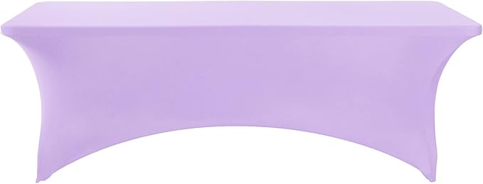 FORLIFE 2Pack Spandex Table Covers，Fitted Tablecloth for Rectangular Tables, Stretch Patio Table Covers, Universal Spandex Table Cover for Wedding, Banquet, Party (8ft, Lavender)