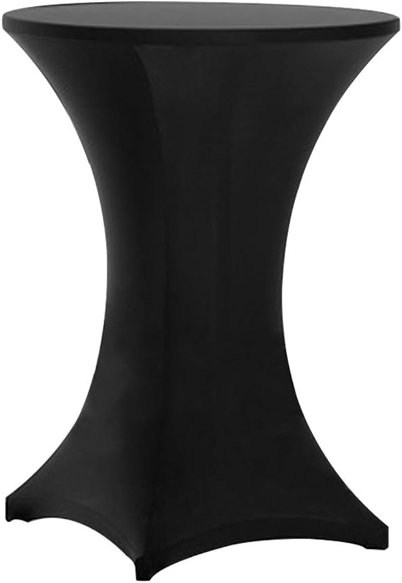 Tina 36x43 Cocktail Spandex Stretch Square Corners Tablecloth Black