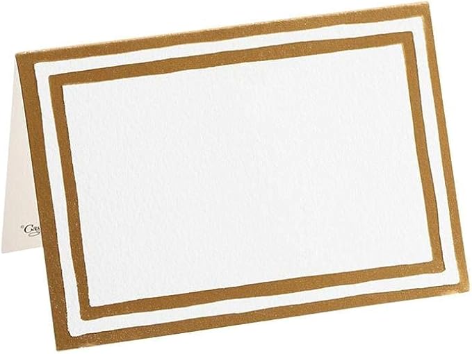 Caspari Border Stripe Place Cards in Gold Foil, 16 Included