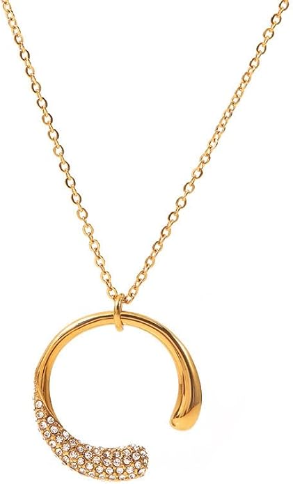 IBARA Women Gold Dianty Necklace Sun Crescent Moon Star Evil Eye Lock Lovely Heart Flower Butterfly Pearl Pendant Coin Necklaces 18K Gold CZ Diamond Filled Chain Boho Beach Simple Handmade Jewelry