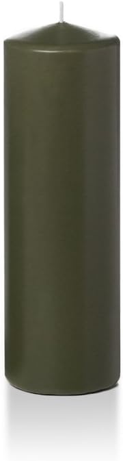 yummi 2.25" x 7" Olive Slim Round Pillar Candles - 4 per Pack