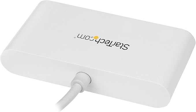 StarTech.com 4 Port USB C Hub with 4x USB-A Ports (USB 3.0 SuperSpeed) - USB Bus Powered - Portable/Laptop USB-C to USB-A Adapter Hub - USB 3.0 (5Gbps) Type-C Hub - White (HB30C4ABW)