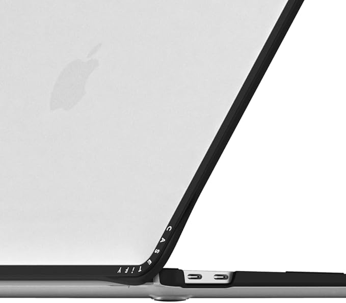CASETiFY Impact MacBook Air 13" (M1/Intel) Case [Cushioned Impact Corners/Scratch-Resistant/Anti-Slip Grip] - I'm Busy - Clear Black