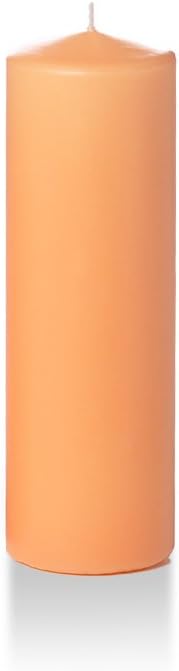 yummi 2.25" x 7" Peach Slim Round Pillar Candles - 4 per Pack