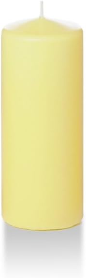 yummi 2.25" x 5" Buttercup Yellow Slim Round Pillar Candles - 4 per Pack