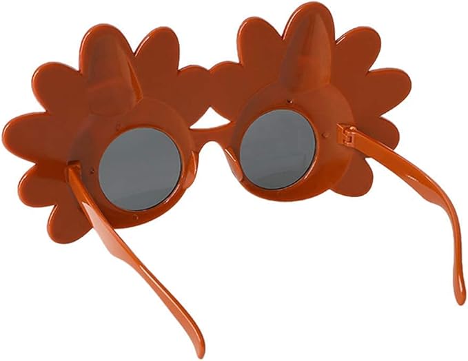 BOLZRA Thanksgiving Turkey Sunglasses Props 2 Pack Cartoon Eyeglasses Autumn Costume Glasses for Thanksgiving Day Party Favor Accessories Creative Decoration