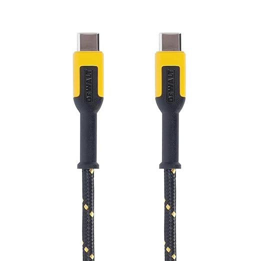 DEWALT Heavy Duty USB C Cable, Jobsite 60 Watt USB C Cable, High Speed Type-C to Type-C, Fast Charge PD USBC Fast Charging Cord for iPhone 16/15 Plus Pro Max, MacBook, iPad, Samsung Galaxy, 6 ft