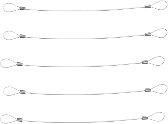 Cable Tethers 5 Pack with Crimping Tool (12 Inches, White Color), Adjustable Security Cable Look, Universal DIY Adapter Tethering Ties Kit for Computer Cord, Pre-Assembled, Tamper-Resistant