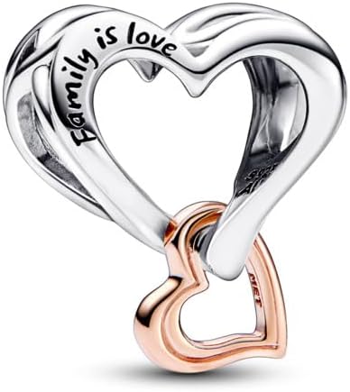 PANDORA Two-tone Openwork Infinity Heart Charm - Gift for Her - Compatible Moments Rose & Sterling Silver - With Gift Box