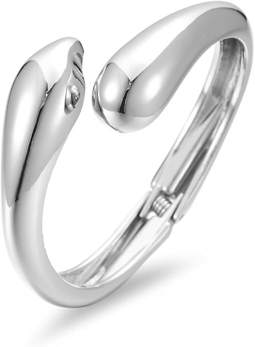 Gold/Silver Cuff Bangle Bracelets For Women Chunky Waterdrop Twisted Hinged Bangle Bracelets Minimalist Arm Cuff Bracelet Jewelry Gifts