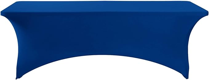 FORLIFE 4Pack Spandex Table Covers，Fitted Tablecloth for Rectangular Tables, Stretch Patio Table Covers, Universal Spandex Table Cover for Wedding, Banquet, Party (8ft, Royal)