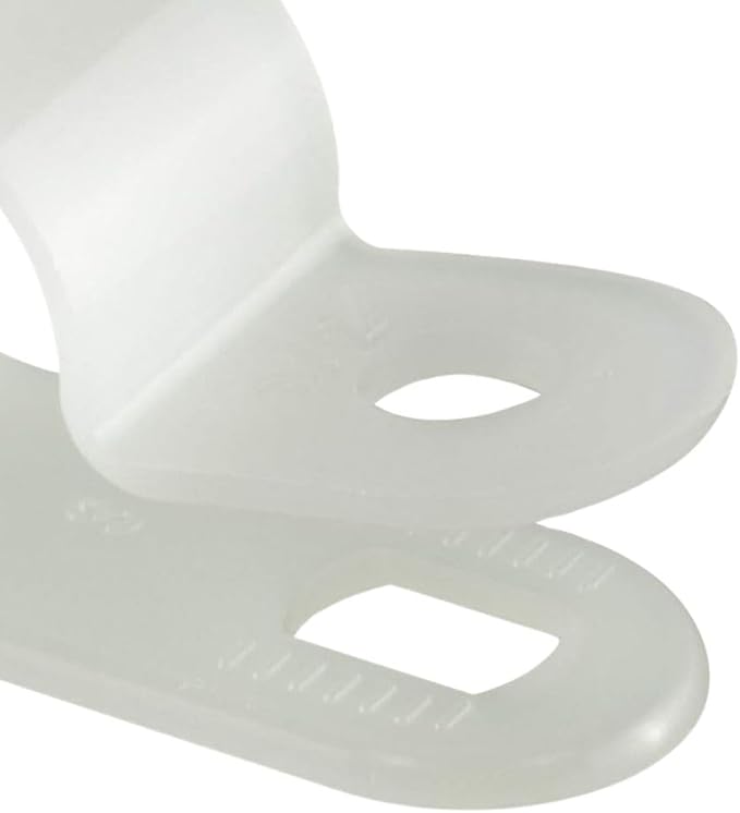 GTSE White Nylon Plastic Cable Clamps, 1/2" Screw Mounts for Cable, Rope, Tube Management, 100 Pack