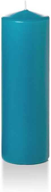 yummi 2.25" x 7" Turquoise Slim Round Pillar Candles - 4 per Pack