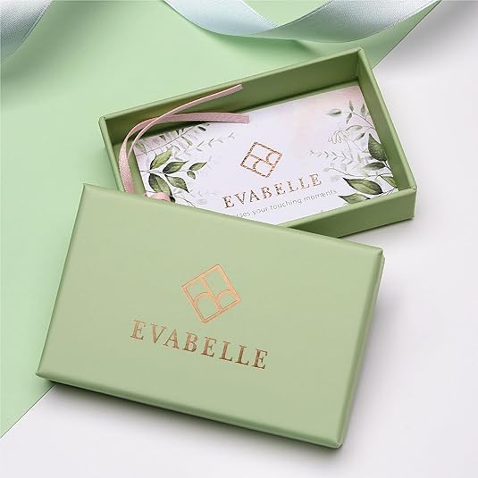 Evabelle Gold Layered Necklace for Women Trendy Jewelry 14K Real Gold Plated Chunky Chain Stackable Necklaces Dainty Choker Necklaces Rectangle Square Pendant