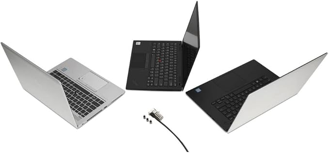 Kensington Universal 3-in-1 Combination Laptop Lock, Computer Security Locking Cable - Resettable Version (K62316WW), Black