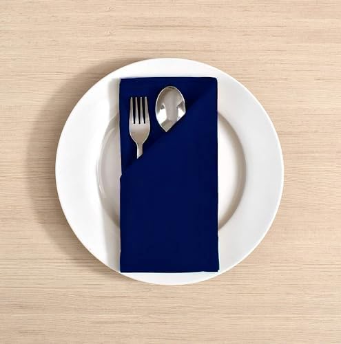 TARAN LIVING Easter Gift Napkin Ultra Soft Durable Washable Mitered Corners Cotton Dinner Napkins Reusable Best for Gift All Occasions - Blue, Set of 12 18x18 Inch