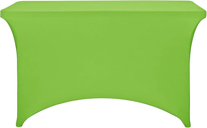 FORLIFE Spandex Table Cover - Fitted 4ft Rectangular Tablecloth, Stretch Patio Cover, Universal for Wedding, Banquet, Party (Apple Green)