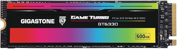 Gigastone M.2 SSD 500GB PCIe 3.0 NVMe SSD 3,000MB/s Internal Gaming Solid State Hard Drives Upgrade PC Laptop Storage High Speed Response for Gamers Graphic Design Creators IT Pros PCIe Gen3x4