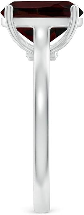 Angara Cushion Garnet Solitaire Ring in Sterling Silver/14K Solid Gold/Platinum | Natural Garnet Solitaire Ring for Women | January Birthday, Anniversary, Gemstone Jewelry Gift
