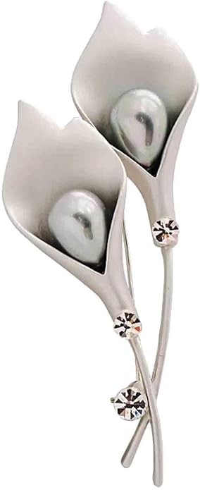 Crystal Pearl Flower Brooches Pins Fashion Beautiful Created Rhinestone Floral Brooch Good Idea for Party Dance Wedding Banquet for Elegant Women Girl
