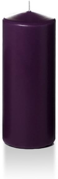 yummi 2.25" x 5" Dark Purple Slim Round Pillar Candles - 4 per Pack
