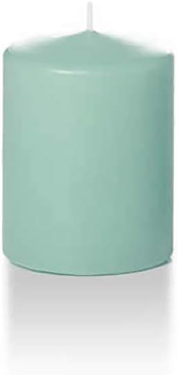 yummi 2.25" x 3" Blue Jade Slim Round Pillar Candles - 4 per Pack