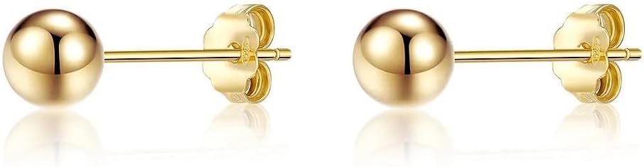 ToHeart 14k Gold Stud Earrings Women Hypoallergenic Gold Flat Back Stud Earrings