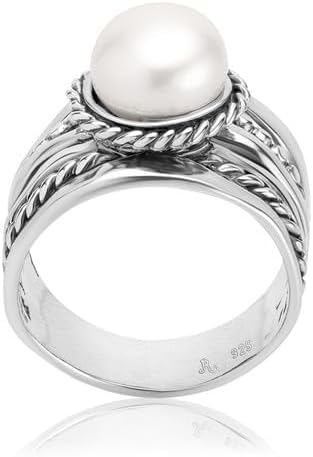 925 Sterling Silver Pearl Beaded Rope Ring by Jean Rachel