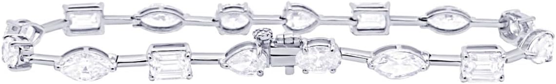 Houston Diamond District 2 to 28 Carat Lab Grown Diamond Classic Tennis Bracelet, 4-Prong Setting for Women (E-F Color, VS2-SI1 Clarity)