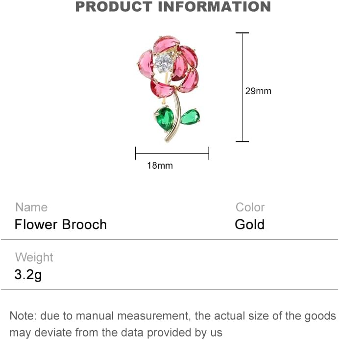14K Gold Rose Flower Brooch - Elegant Floral Design Scarf Buckle, Graceful Pin for Special Occasions, Ideal Gift for Her, Craft Enthusiast Jewelry Accessory