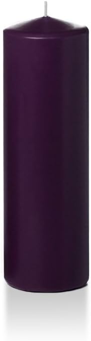 yummi 2.25" x 7" Dark Purple Slim Round Pillar Candles - 4 per Pack