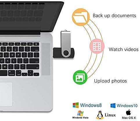 JUANWE 4GB USB Flash Drive 100 Packs, 2.0 Bulk Thumb Drives USB Stick with 360° Swivel Shell, Mutipack Jump Drives Memoria USB for Data Storage/Files Backup/Data Transfer on PC/Tablet/Mac - Black
