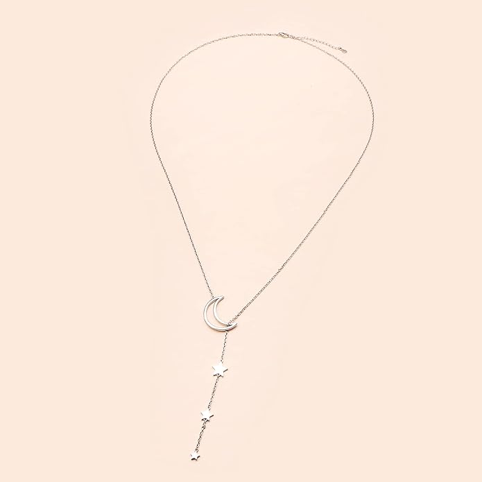 Long Necklace Sterling Silver Larait Bar Y Lariat Long Chain Drop Adjustable Necklace Gift for Her, 30"