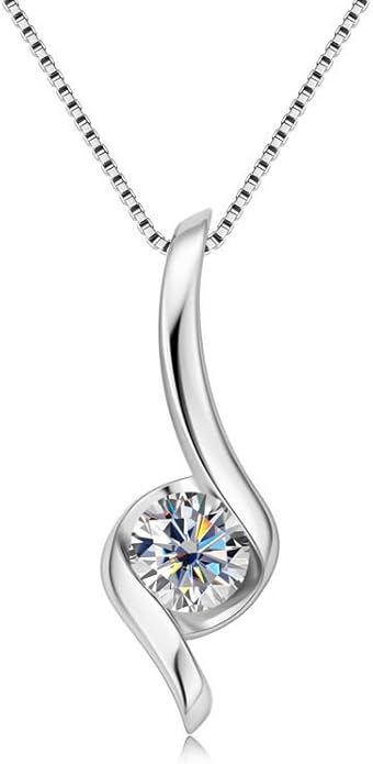 Chic 1 Carat Round Cut Diamond Necklace in 14K Gold Over Sterling Silver, Lightweight VVS1 D-Color Diamond Pendant, Luxurious Jewelry Gift for Women