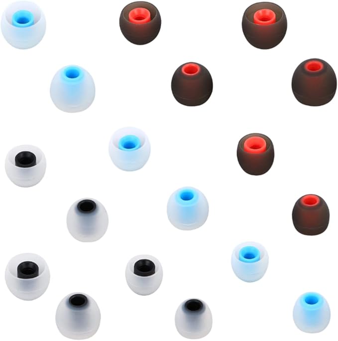 Earbuds Replacement Tips Silicone Earbud Tips Ear Gels Fit for Inner Hole from 3.8mm - 5.1mm Earphones 9 Pairs S/M/L